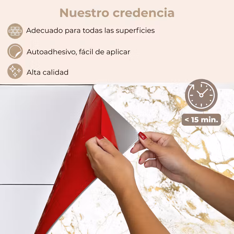 Salpicaderos de cocina - Blanco - Mármol - Lujo - Oro — 4