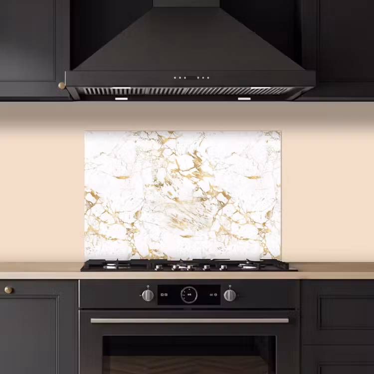 Salpicaderos de cocina - Blanco - Mármol - Lujo - Oro — 5
