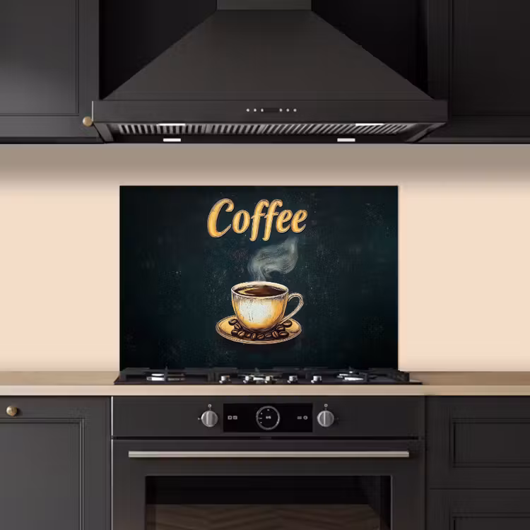 Salpicaderos de cocina - Café - Plato - Café en grano - Retro — 5