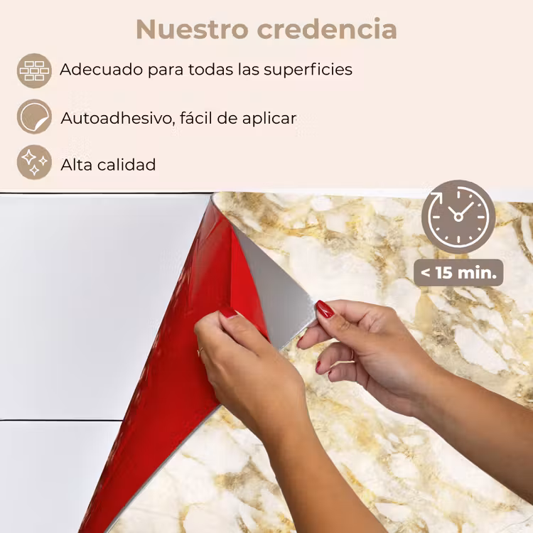 Salpicaderos de cocina - Cálido - Oro - Mármol - Motivo — 4