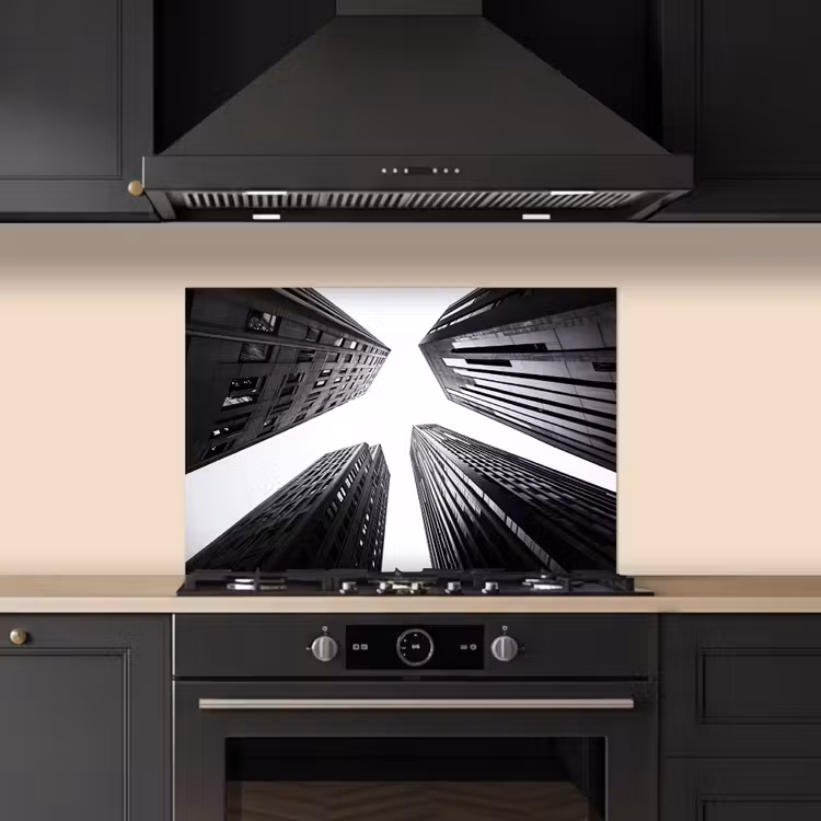 Salpicaderos de cocina - Edificios - Cielo - Negro — 5