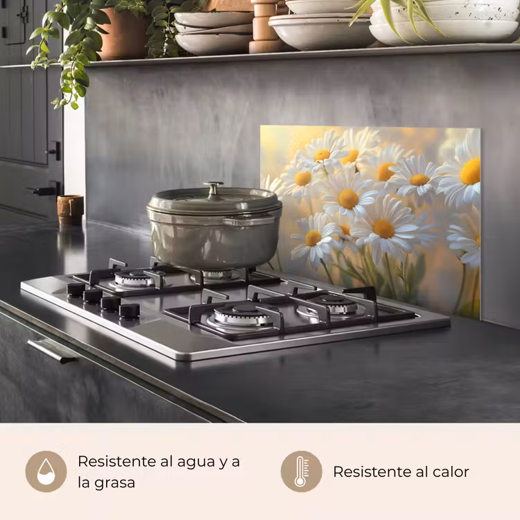 Salpicaderos de cocina - Margaritas - Blanco - Luz del sol — 2