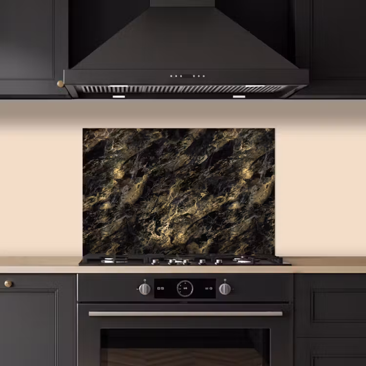 Salpicaderos de cocina - Mármol - Negro - Oro — 5