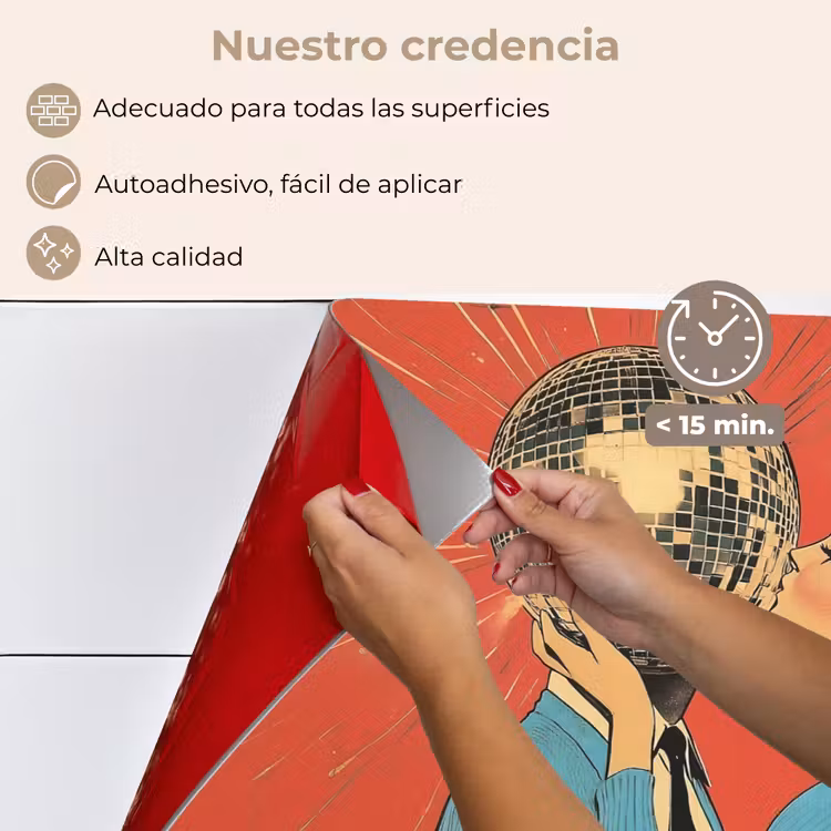 Salpicaderos de cocina - Mujer - Retro - Bola de discoteca - Beso — 4