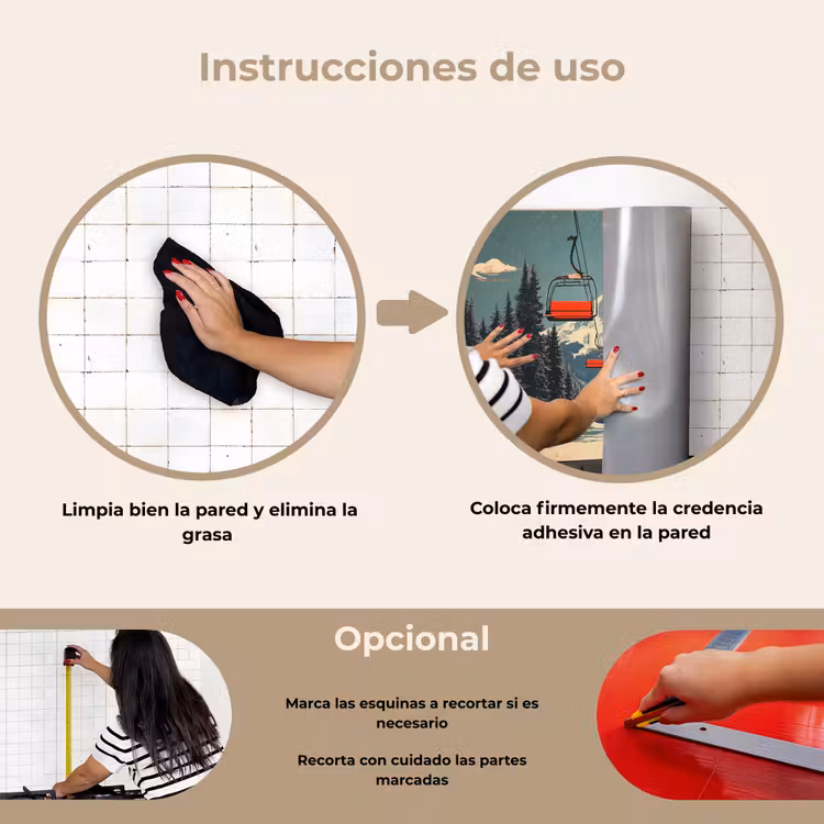 Salpicaderos de cocina - Nieve - Remonte - Rojo - Árboles — 6