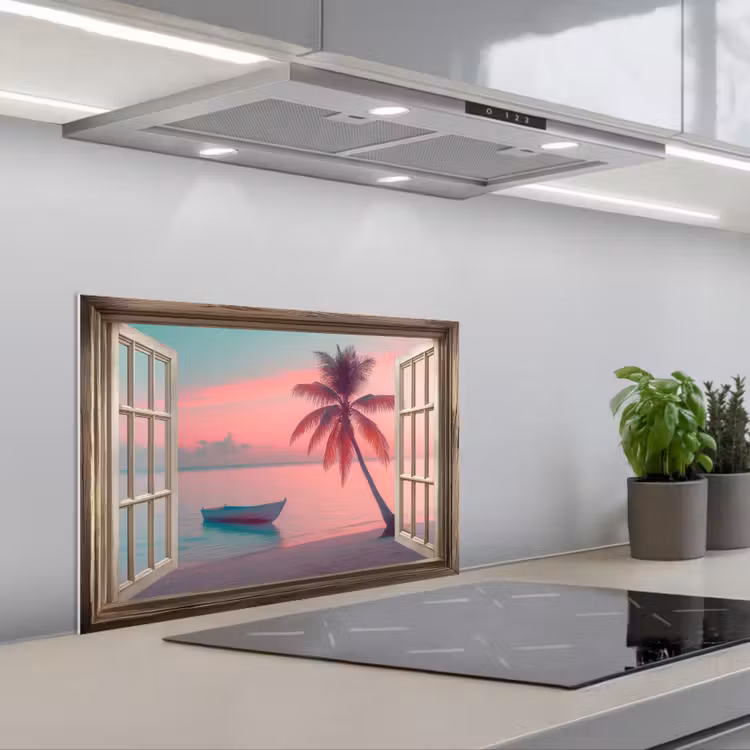 Salpicaderos de cocina - Look-through - Playa - Palmera - Tropical — 1