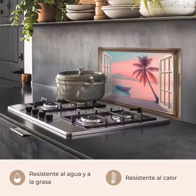 Salpicaderos de cocina - Look-through - Playa - Palmera - Tropical — 2