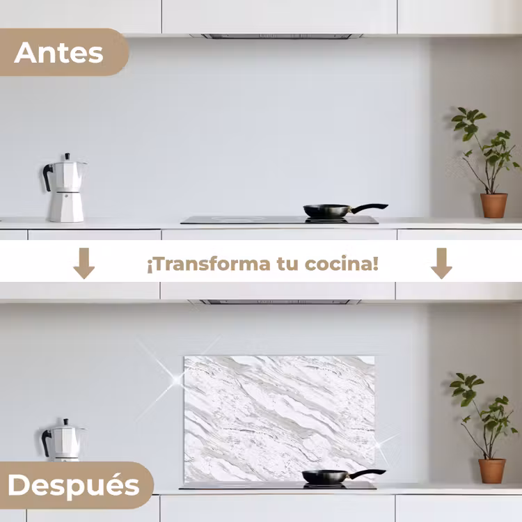 Salpicaderos de cocina - Mármol - Blanco - Gris-verde — 7