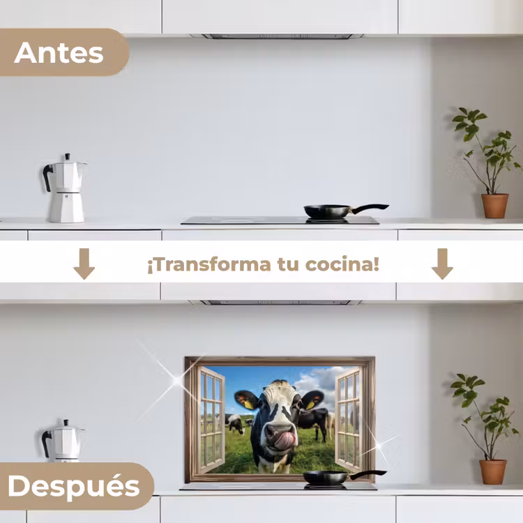 Salpicaderos de cocina - Mirar a través - Vaca - Pradera - Animales - Naturaleza — 7