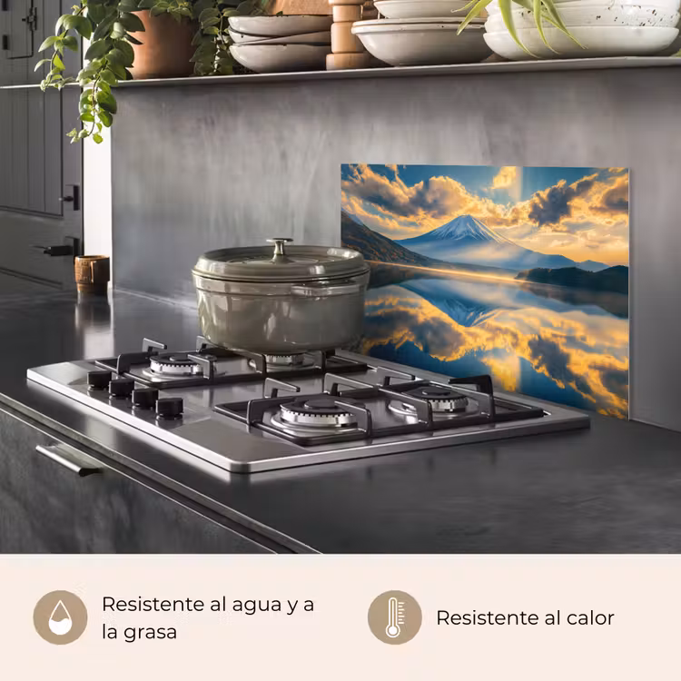 Salpicaderos de cocina - Montaña - Río - Puesta de sol — 2