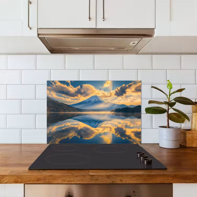 Salpicaderos de cocina - Montaña - Río - Puesta de sol — 3