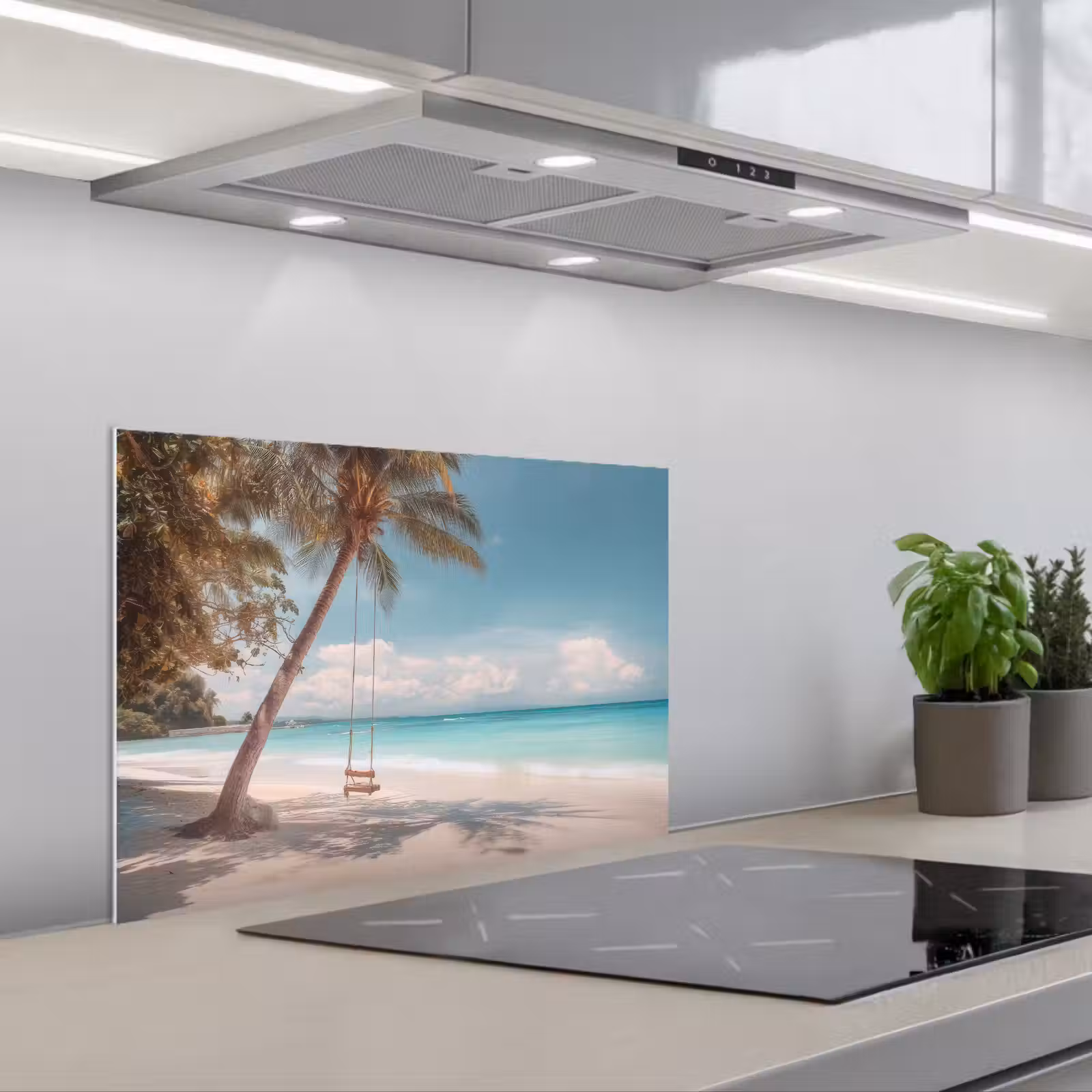 Salpicaderos de cocina - Palmera - Columpio - Playa - Cielo — 1