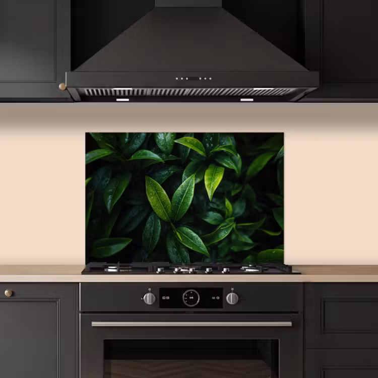 Salpicaderos de cocina - Hojas - Gotas de lluvia - Luz - Verde — 5
