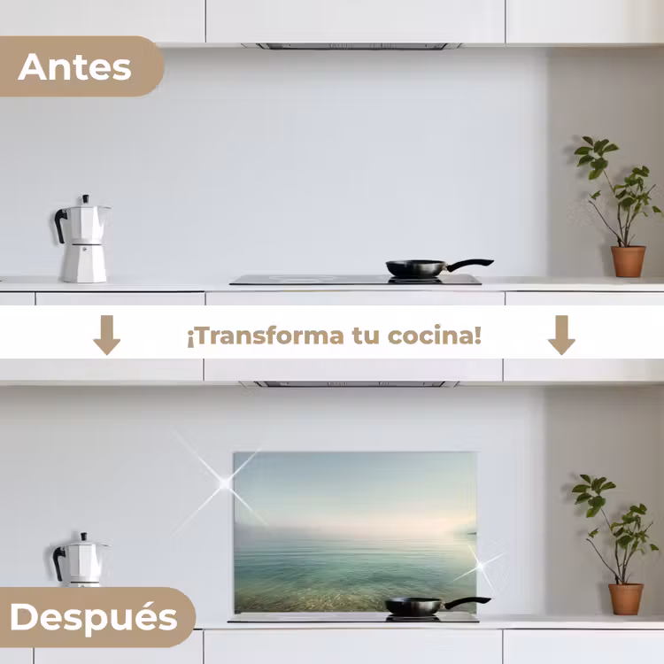 Salpicaderos de cocina - Mar - Horizonte - Azul - Niebla — 7