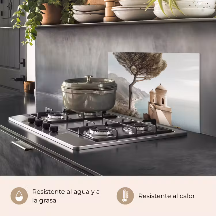 Salpicaderos de cocina - Costa - Acantilado - Árbol - Edificio — 2