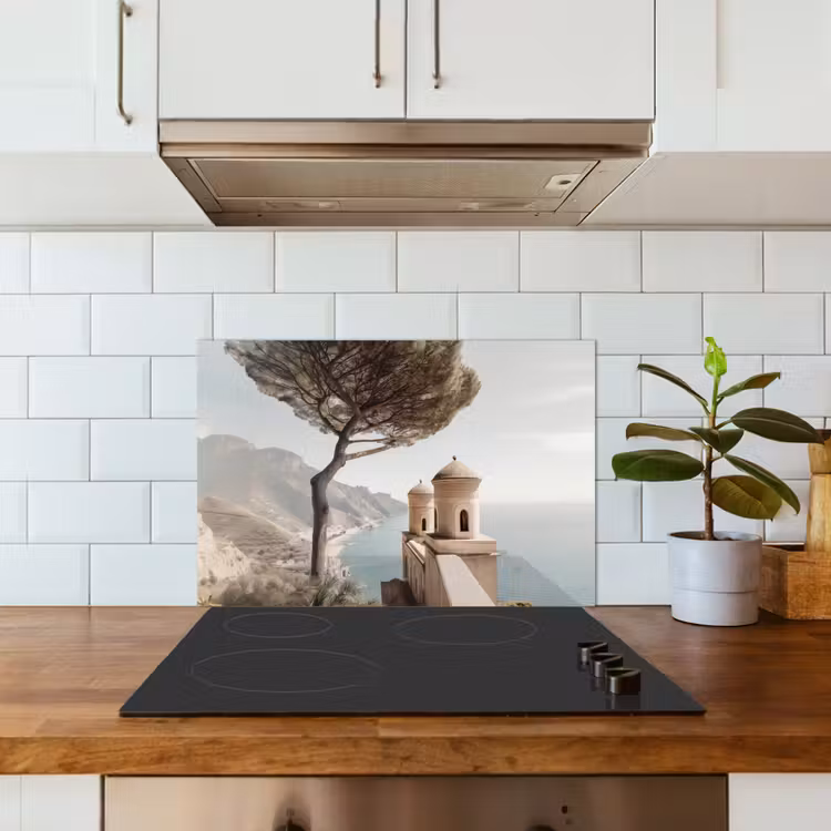 Salpicaderos de cocina - Costa - Acantilado - Árbol - Edificio — 3