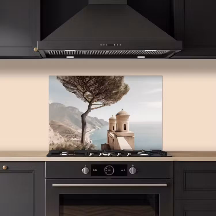 Salpicaderos de cocina - Costa - Acantilado - Árbol - Edificio — 5