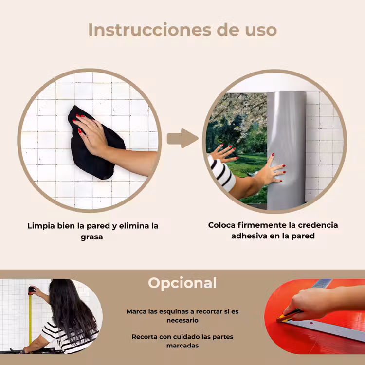 Salpicaderos de cocina - Mujer - Árbol - Libro - Cesta — 6