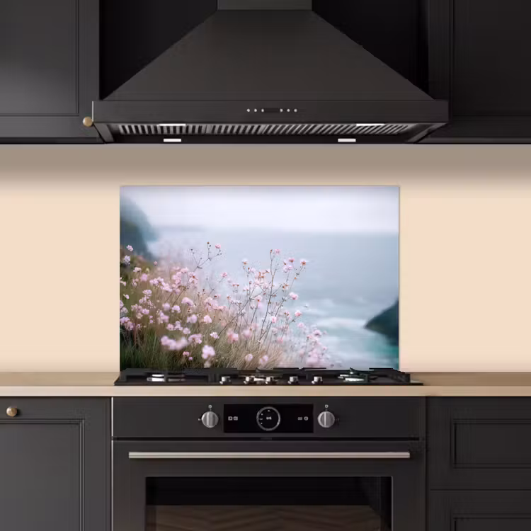 Salpicaderos de cocina - Acantilado - Flores - Mar - Rosa — 5