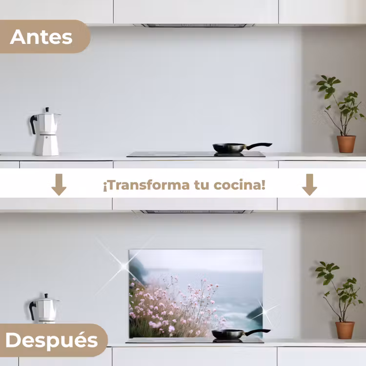 Salpicaderos de cocina - Acantilado - Flores - Mar - Rosa — 7