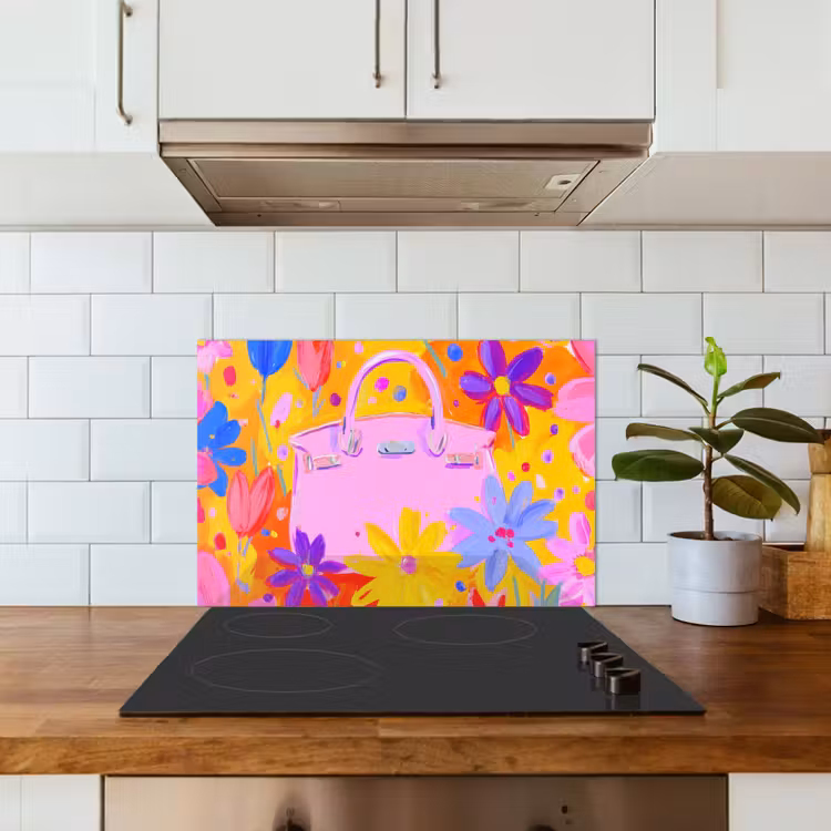 Salpicaderos de cocina - Bolsa - Rosa - Flores — 3