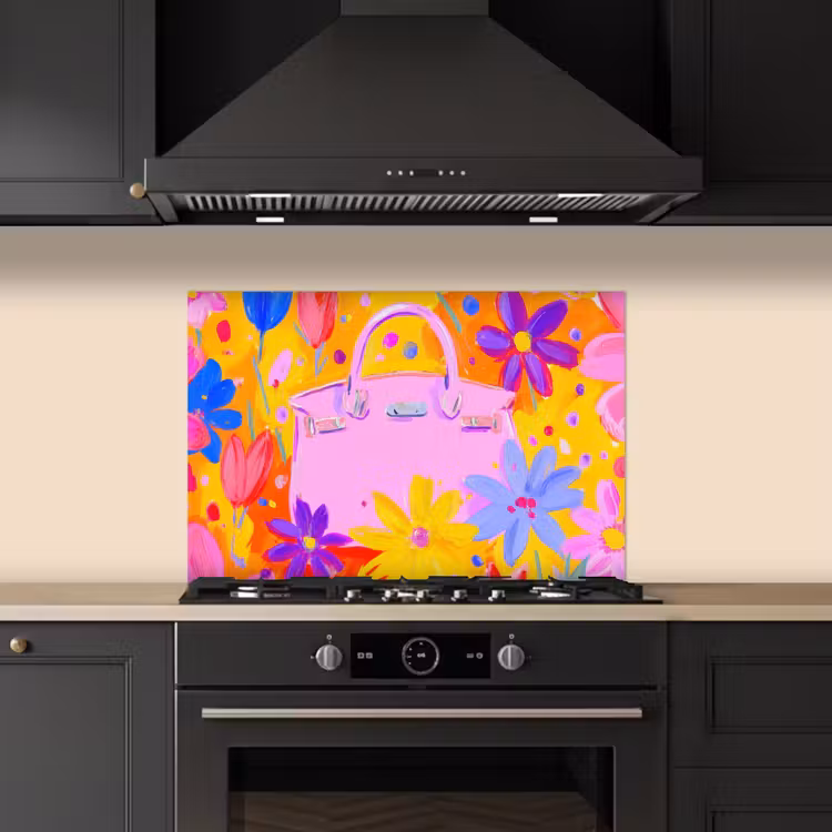 Salpicaderos de cocina - Bolsa - Rosa - Flores — 5