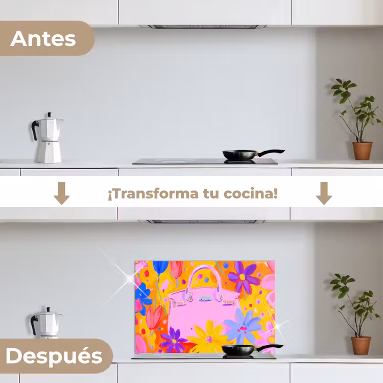 Salpicaderos de cocina - Bolsa - Rosa - Flores — 7