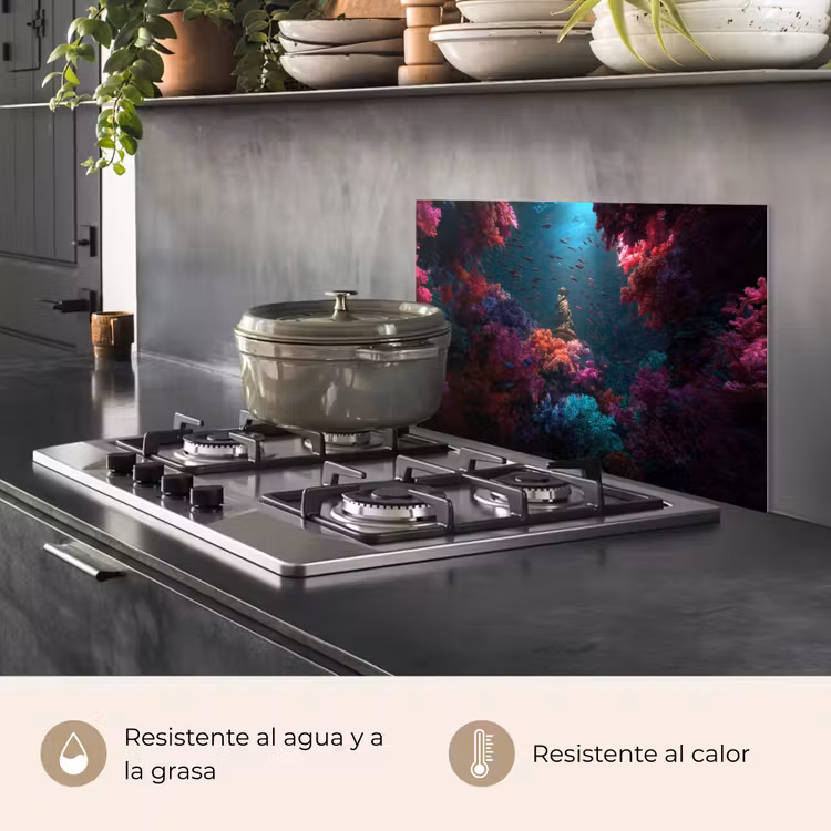 Salpicaderos de cocina - Estatua - Fondo marino - Coral - Colorido — 2