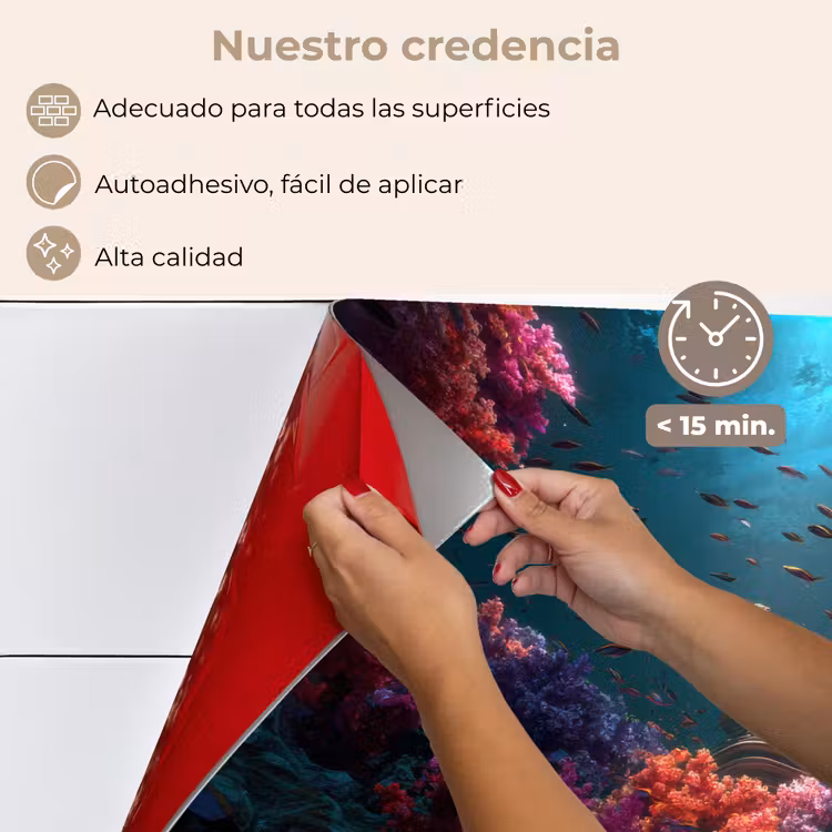 Salpicaderos de cocina - Estatua - Fondo marino - Coral - Colorido — 4