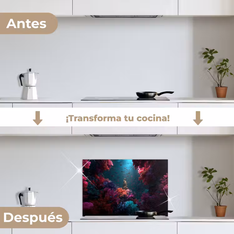 Salpicaderos de cocina - Estatua - Fondo marino - Coral - Colorido — 7