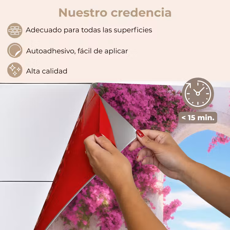 Salpicaderos de cocina - Mar - Rosa - Flores - Puerta — 4