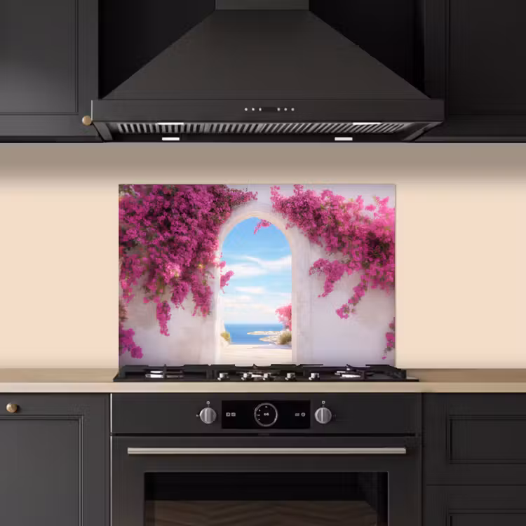 Salpicaderos de cocina - Mar - Rosa - Flores - Puerta — 5