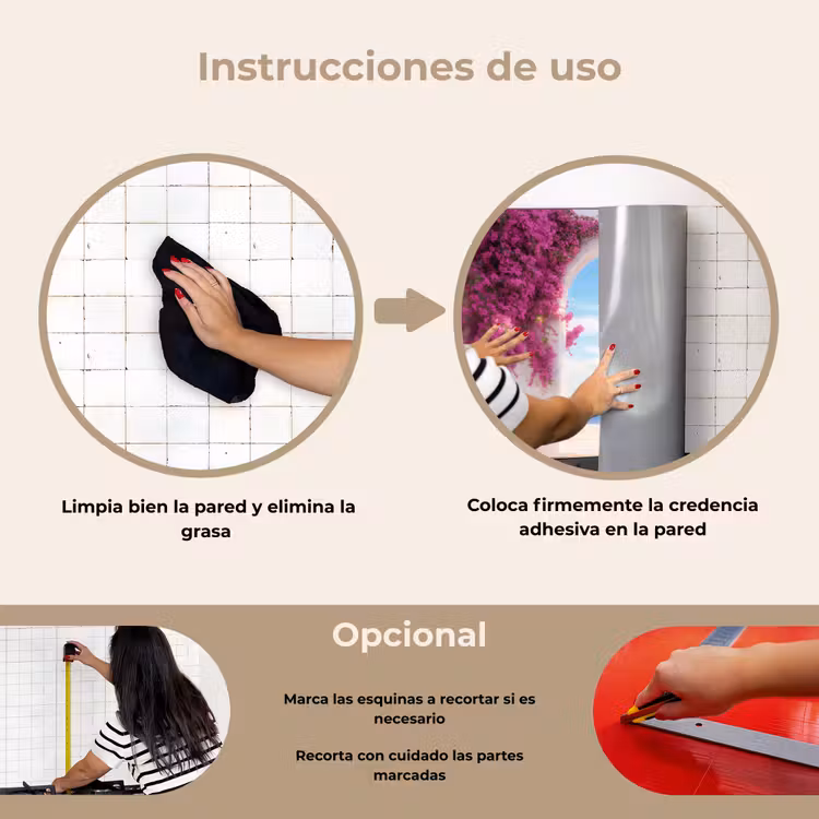 Salpicaderos de cocina - Mar - Rosa - Flores - Puerta — 6
