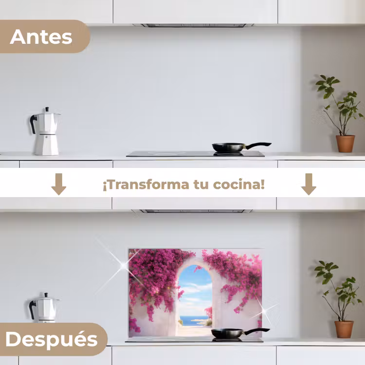 Salpicaderos de cocina - Mar - Rosa - Flores - Puerta — 7