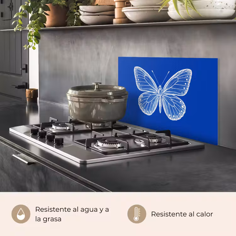 Salpicaderos de cocina - Mariposa - Blanco - Lunar — 2