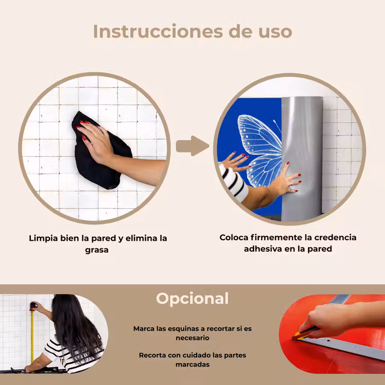 Salpicaderos de cocina - Mariposa - Blanco - Lunar — 6