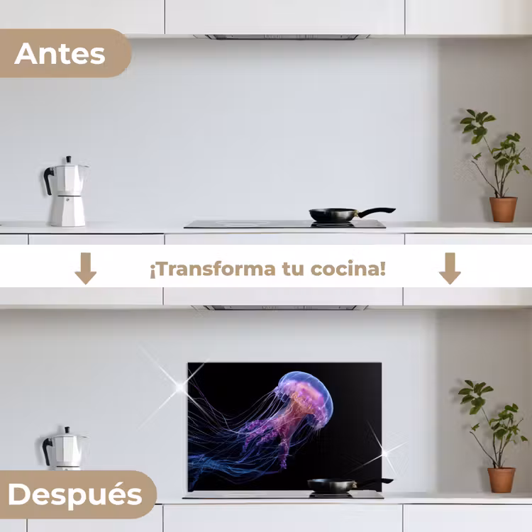 Salpicaderos de cocina - Medusa - Translúcida - Rosa - Tentáculos — 7