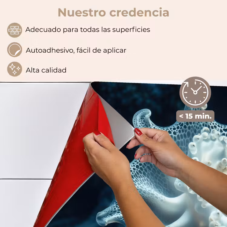 Salpicaderos de cocina - Criatura marina - Blanco - Olas - Agua — 4