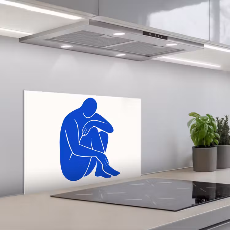 Salpicaderos de cocina - Cuerpo - Abstracto - Azul — 1