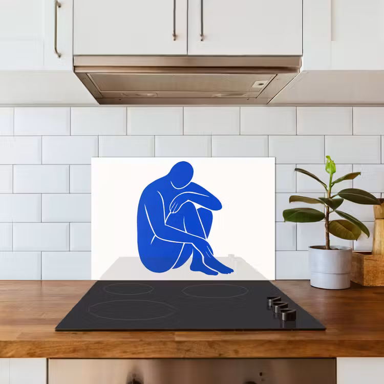 Salpicaderos de cocina - Cuerpo - Abstracto - Azul — 3