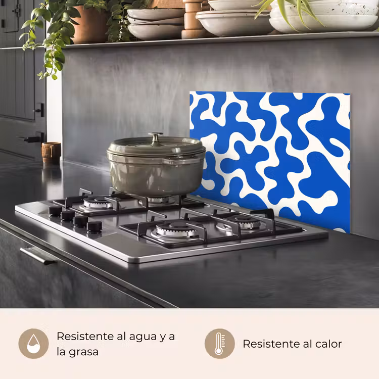 Salpicaderos de cocina - Formas - Abstracto - Azul - Olas — 2