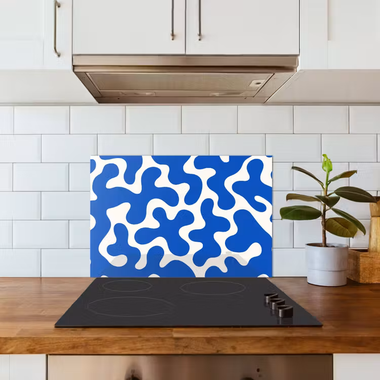 Salpicaderos de cocina - Formas - Abstracto - Azul - Olas — 3