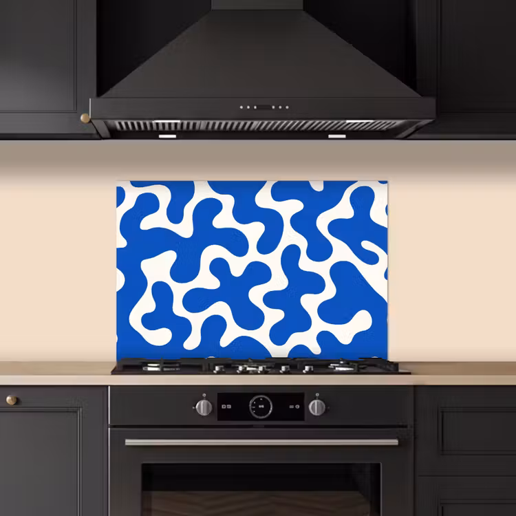 Salpicaderos de cocina - Formas - Abstracto - Azul - Olas — 5