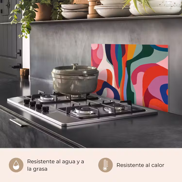 Salpicaderos de cocina - Formas - Curvas - Colorido - Abstracto — 2