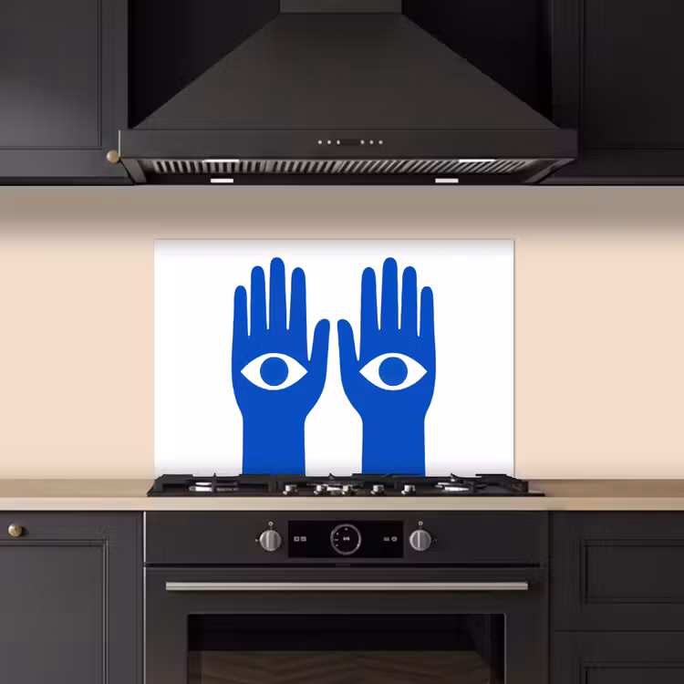 Salpicaderos de cocina - Manos - Dos - Ojos - Azules — 5