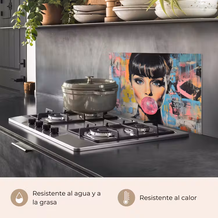 Salpicaderos de cocina - Chicle - Mujer - Pinceladas - Moderno — 2