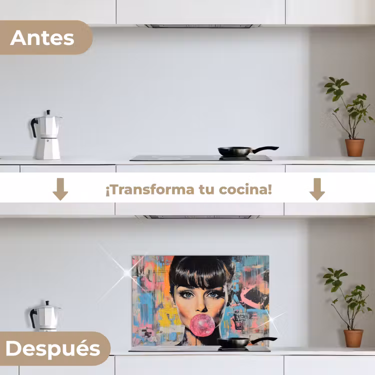 Salpicaderos de cocina - Chicle - Mujer - Pinceladas - Moderno — 7