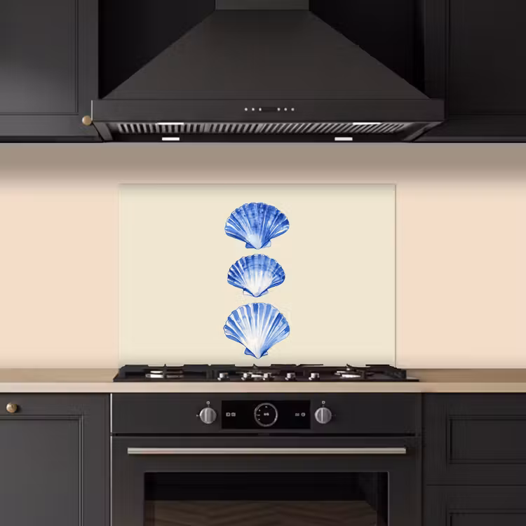 Salpicaderos de cocina - Conchas - Azul - Beige — 5