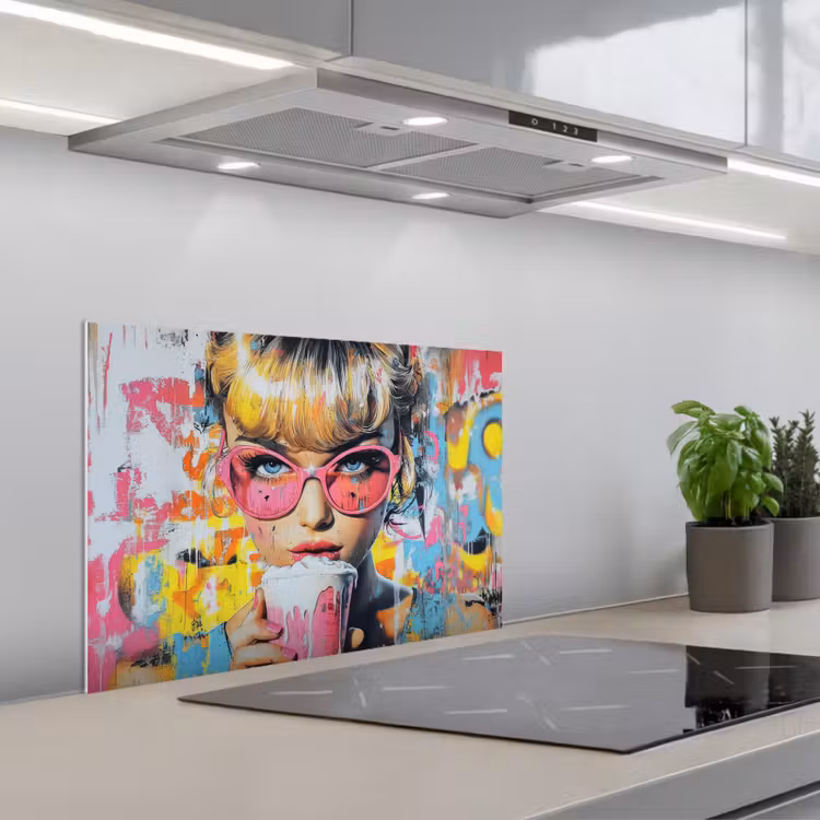 Salpicaderos de cocina - Expresivo - Batido - Mujer - Colores vivos — 1