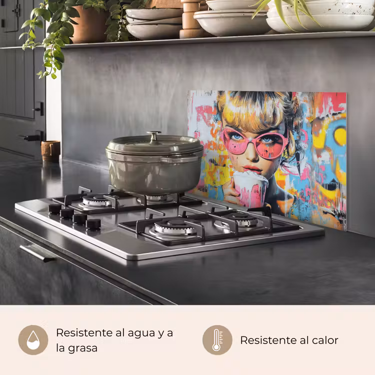 Salpicaderos de cocina - Expresivo - Batido - Mujer - Colores vivos — 2